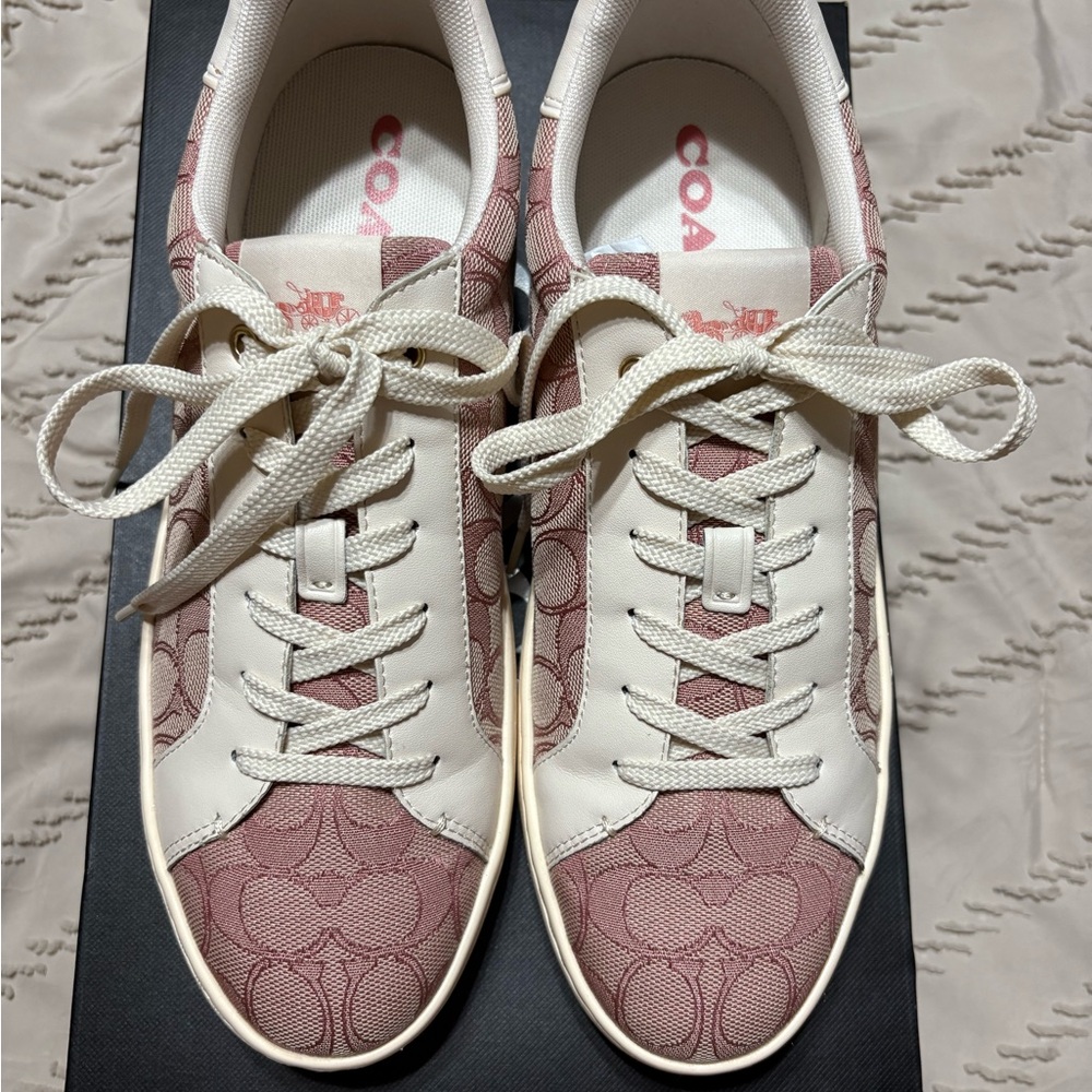 Coach Women's Blush and Cream Sneakers